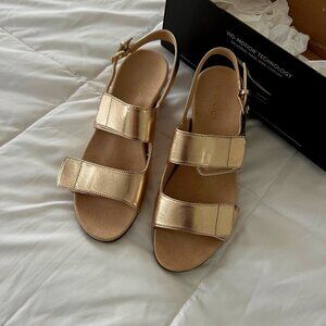 Vionic Marian Women's Wedge Arch Supportive Sandals Gold Size 10M